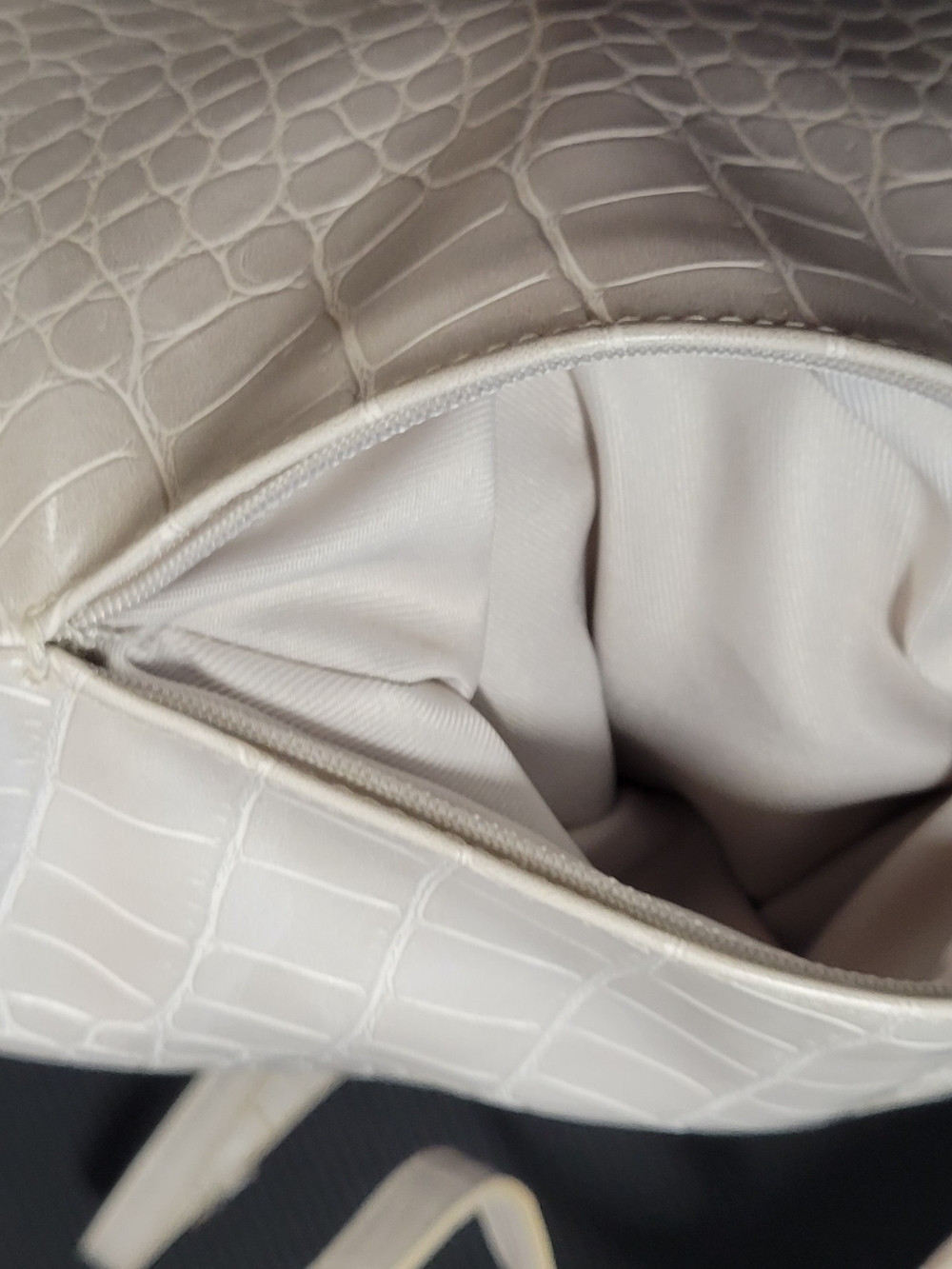 A chic and versatile cream faux‑croc mini backpack from Target’s a new day line. - Picture 7 of 7